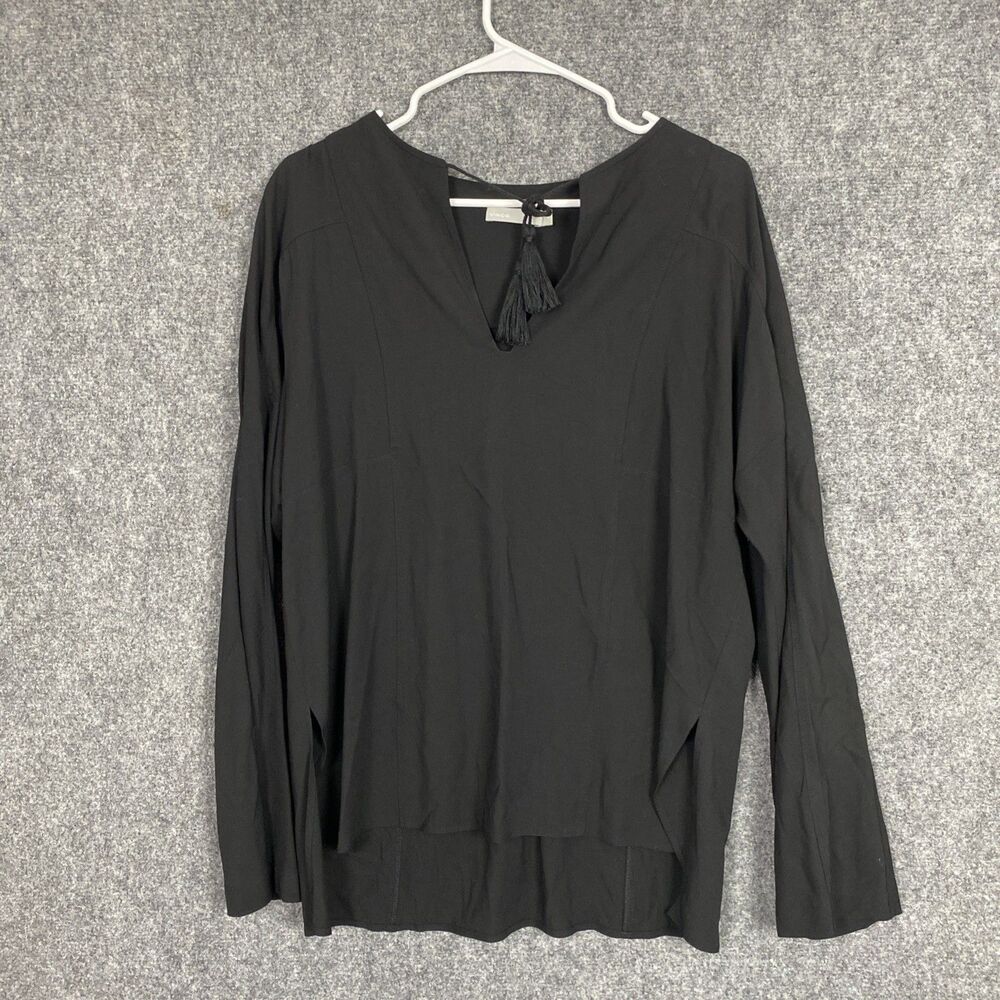 Vince Shirt Womens Size M Black Wool Blend Gothic Artsy modern Stylish